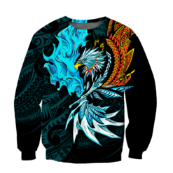 Amazing Eagle Warrior Polynesian Tattoo All Over Print 3D Shirt - 3D Sweatshirt - Navy