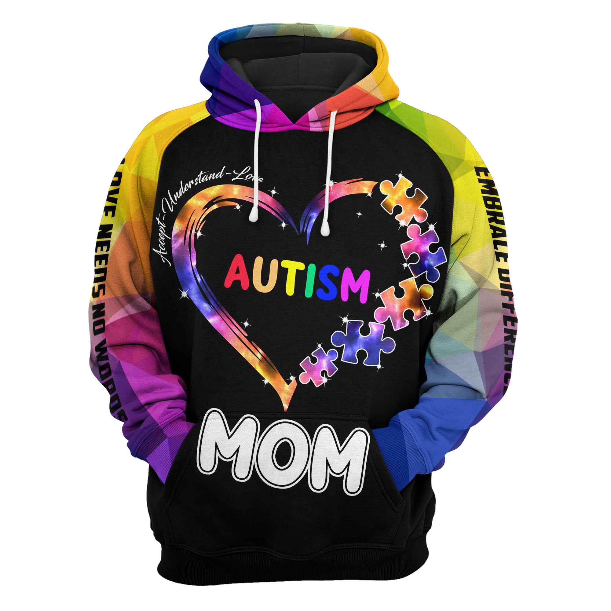 Autism Mom Hoodie I Will Speak For You I Will Fight For You Best Gift For Mother's Day 3D Hoodie - 3D Hoodie - Black