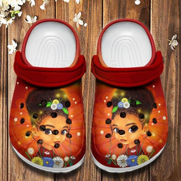 Baby Cute Black Girl Clog Shoes - Clog Shoes - Cardinal Red