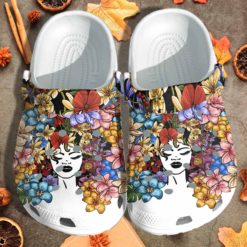 Black Queen Flower Girl Shoes Gift For Black Girl Clog Shoes - Clog Shoes - White