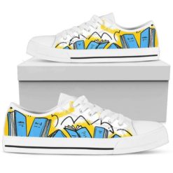 Blue Book Book Lover Low Top Shoes For Men And Women - Women's Shoes - White