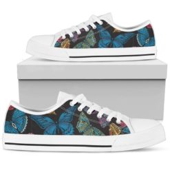 Butterfly Colorful Butterflies Low Top Shoes For Men And Women - Men's Shoes - White