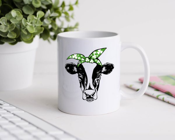 Cow St Patrick's Day Coffee Mug - Mug 15oz - White