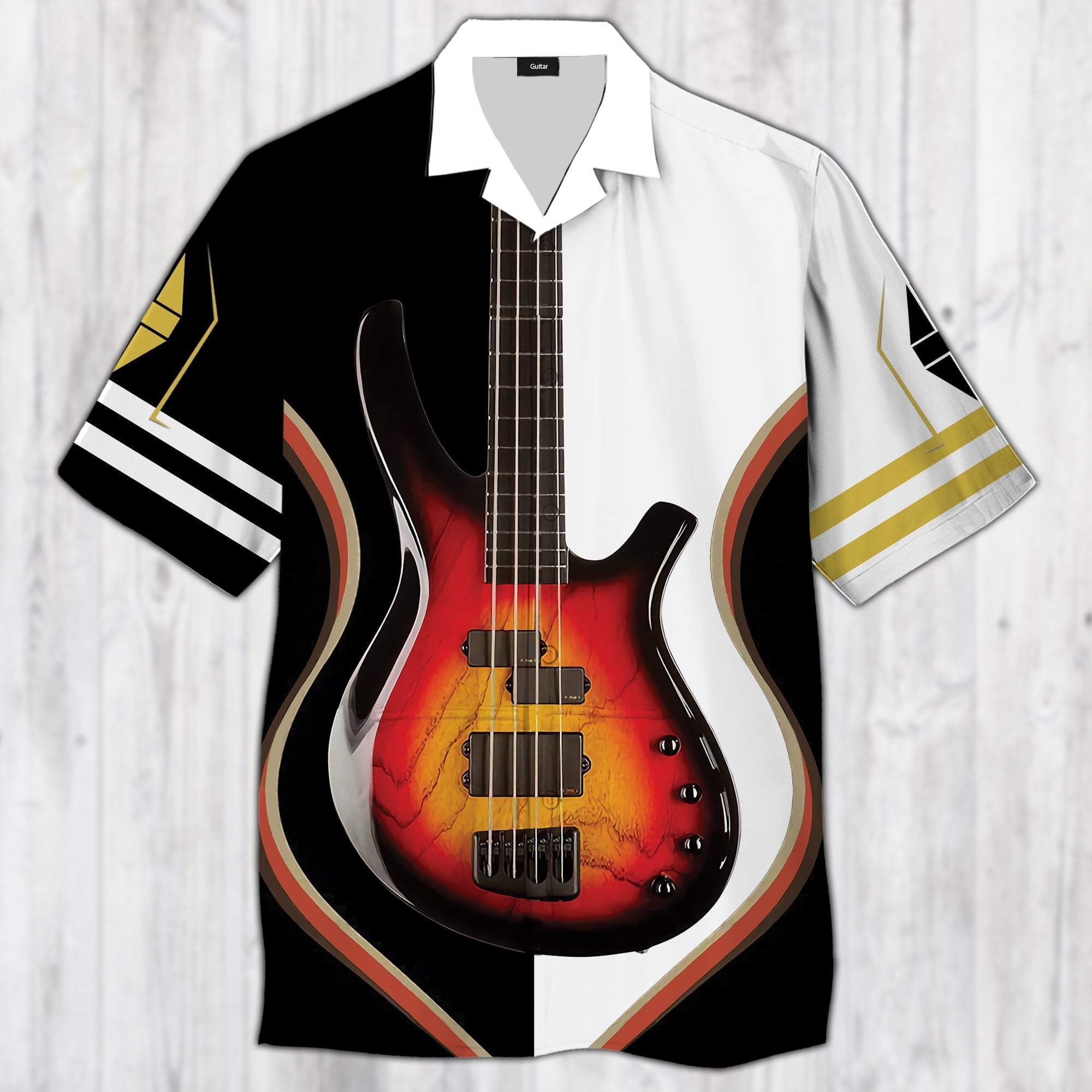 Electric Guitar Stratocaster Guitar Lover Hawaiian Shirt - Short-Sleeve Hawaiian Shirt - White