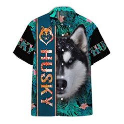 Husky Dog Lover Hawaiian Shirt - Hawaiian Shirt - Blue