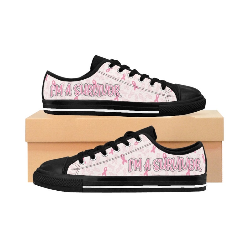 I'm A Survivor Breast Cancer Awareness Low Top Shoes - Women's Shoes - Pink