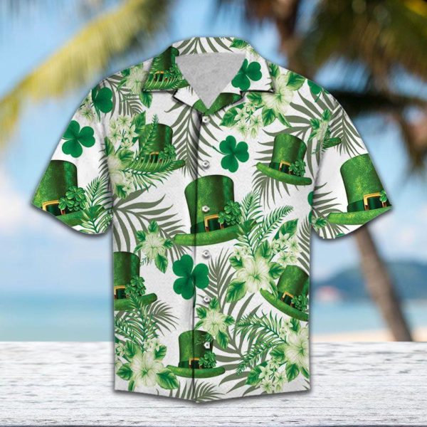 Ireland Green Hat Patrick's Day Hawaiian Shirt - Short-Sleeve Hawaiian Shirt - Green