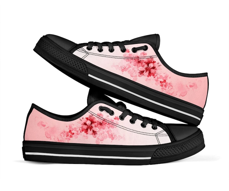 Japanese Sakura Cherry Blossom Cute Gift Low Top Shoes - Men's Shoes - Pink