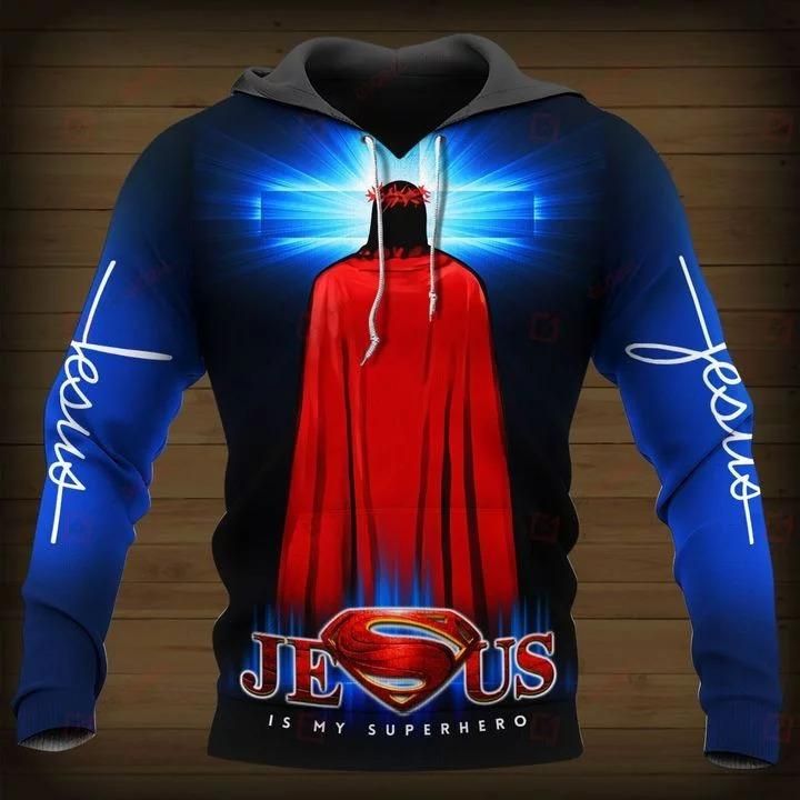 Jesus Is My Superhero 3D All Over Print Hoodie