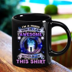  Lion I’m A Proud Son In Law Of Awesome Mother In Law Coffee Mug - Mug 15oz - Black