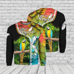 Love Parrot All Over Print 3D Shirt - 3D Sweatshirt - Blue