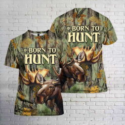Moose Camo 3D All Over Print Shirt - 3D T-Shirt - Brown