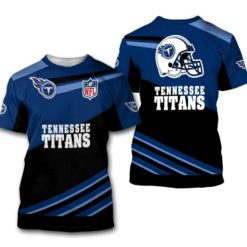NFL Team Tennessee Titans 3D T-Shirt. - 3D T-Shirt - Black