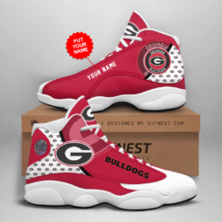 Personalize Name Georgia Bulldogs Air Jordan 13 Shoes - Women's Air Jordan 13 - Red