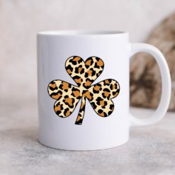Shamrock Leopard Happy Patrick's Day Coffee Mug - Mug 11oz - White
