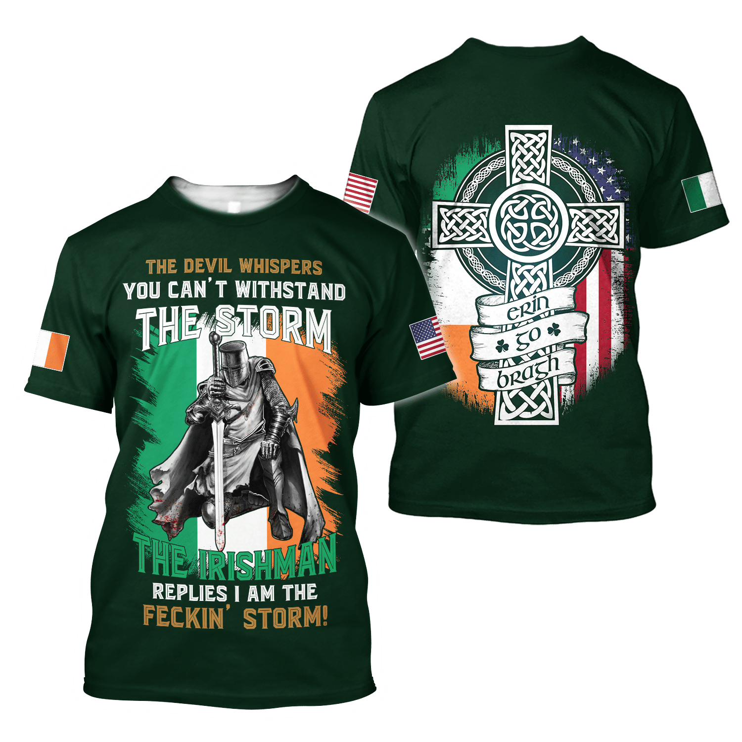 St.Patrick Day The Irishman 3D All Over Print Shirt - 3D T-Shirt - Green