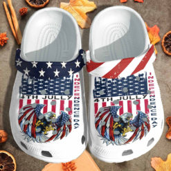 4Th July Independence Day Eagle Clog Shoes - Clog Shoes - White