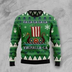 Amazing Viking Falalalala Ugly Christmas Sweater - AOP Sweater - Green
