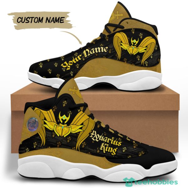 Aquarius Birthday Gift King Birthday Gift GoldenPersonalized Name Air Jordan 13 Shoes SKU 252