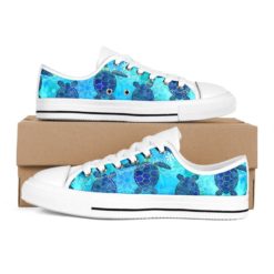 Blue Turtle Beautiful Low Top Shoes For Men And Women - Women's Shoes - Blue