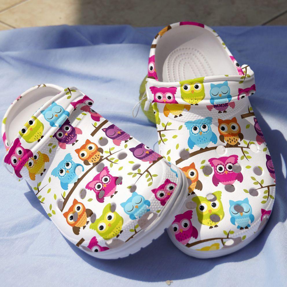 Cute Baby Owl Unisex Clog Shoes - Clog Shoes - White