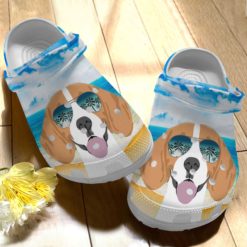 Cute Beagle Happy Summer Clog Shoes - Clog Shoes - White