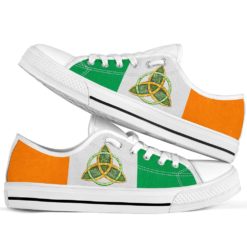 Irish Circle Happy Patrick's Day Low Top Shoes For Men And Women - Men's Shoes - White