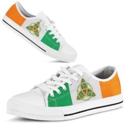 Irish Circle Happy Patrick's Day Low Top Shoes For Men And Women - Women's Shoes - White