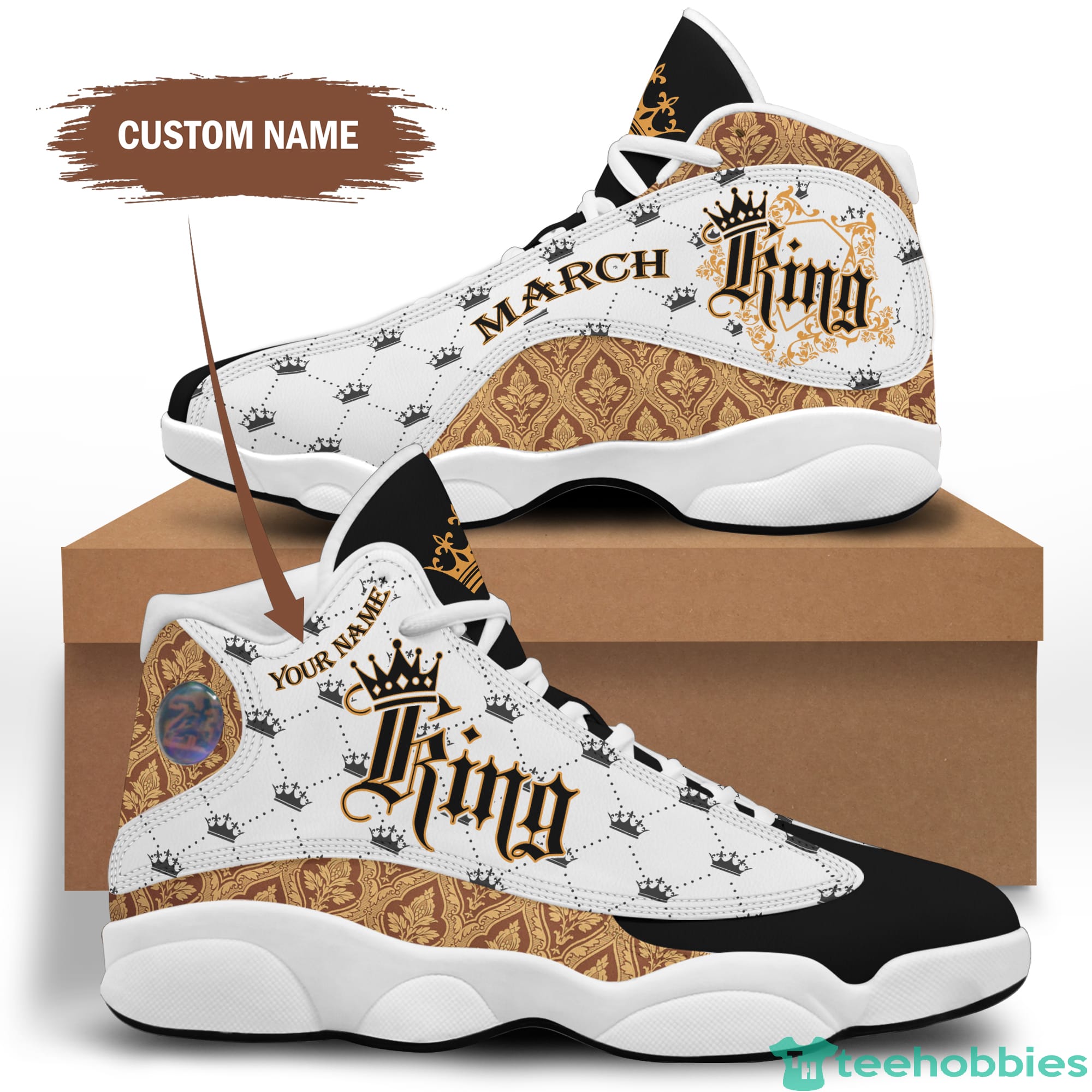 March King Birthday Gift Personalized Name Air Jordan 13 Shoes 30