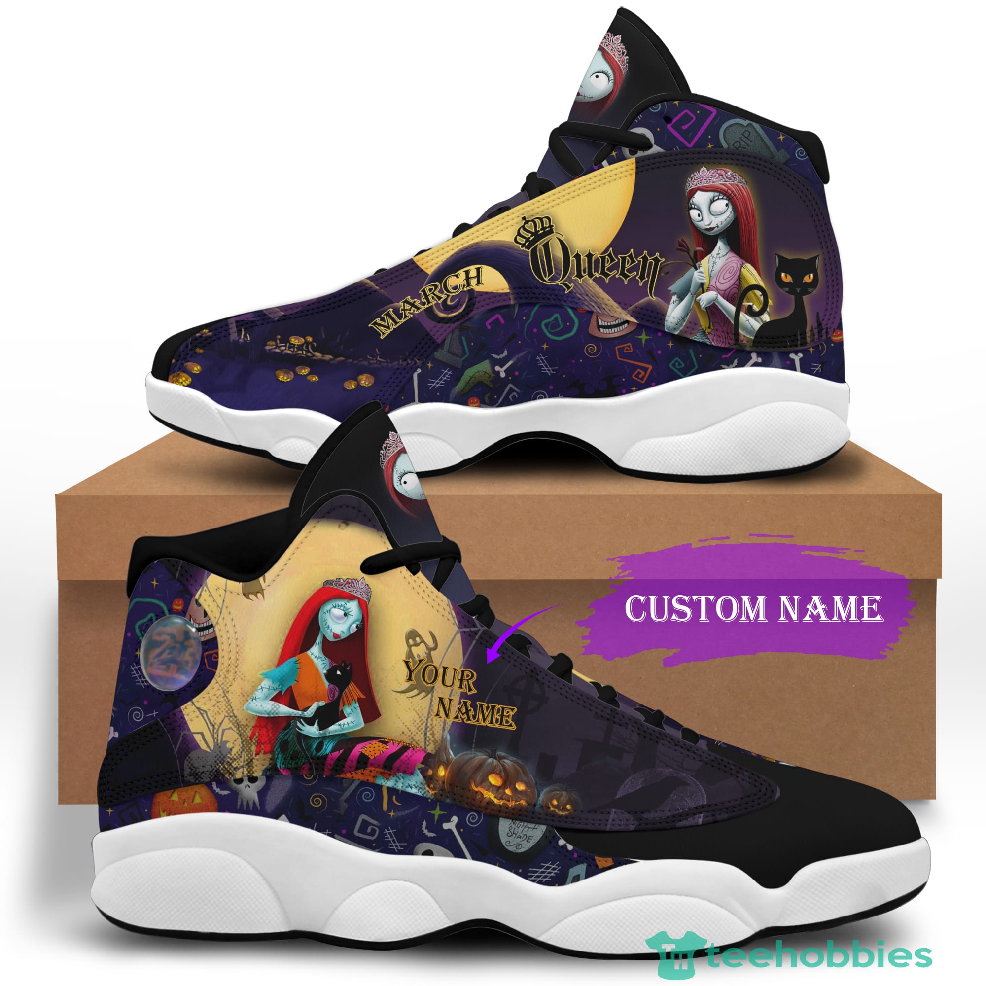 March Queen Birthday Gift HalloweenPersonalized Name Air Jordan 13 Shoes 42