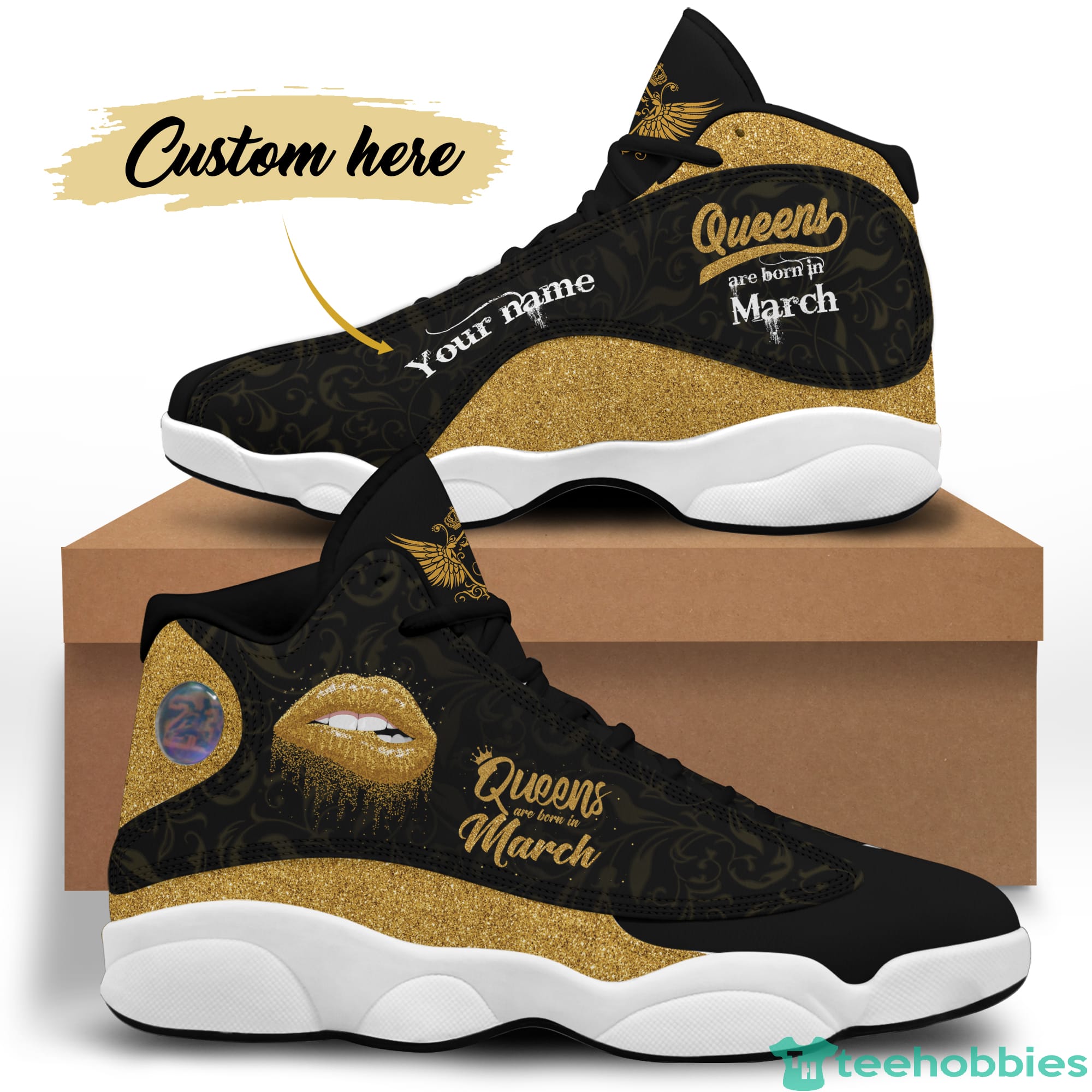 March Queen Birthday Gift Personalized Name Air Jordan 13 Shoes 62