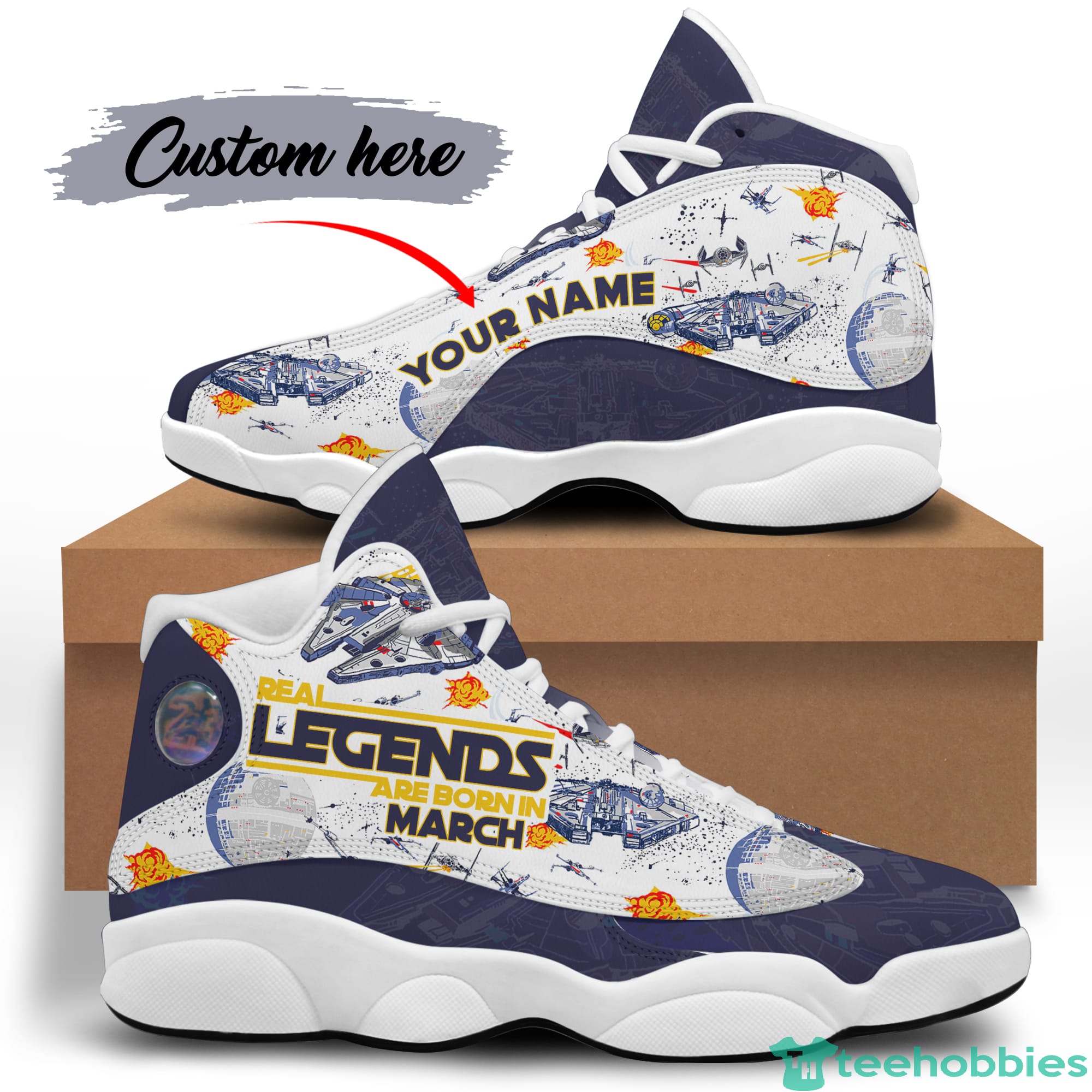 March Real Legend Personalized Name Air Jordan 13 Shoes 96