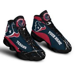 NFL Personalized Your Name Houston Texans Air Jordan 13 Shoes - Men's Air Jordan 13 - Black
