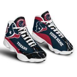 NFL Personalized Your Name Houston Texans Air Jordan 13 Shoes - Men's Air Jordan 13 - White