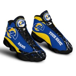 NFL Personalized Your Name Los Angeles Rams Air Jordan 13 Shoes - Men's Air Jordan 13 - Black