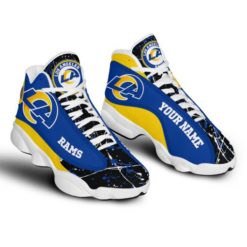 NFL Personalized Your Name Los Angeles Rams Air Jordan 13 Shoes - Men's Air Jordan 13 - White