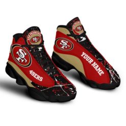 NFL Personalized Your Name San Francisco 49Ers Air Jordan 13 Shoes - Men's Air Jordan 13 - Black