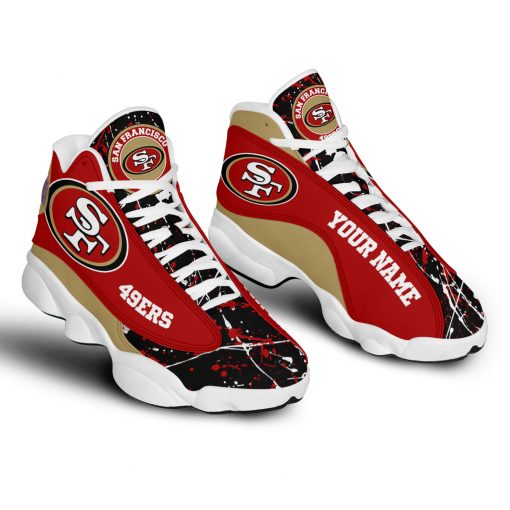 NFL Personalized Your Name San Francisco 49Ers Air Jordan 13 Shoes - Men's Air Jordan 13 - White