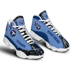 NFL Personalized Your Name Tennessee Titans Air Jordan 13 Shoes - Men's Air Jordan 13 - White
