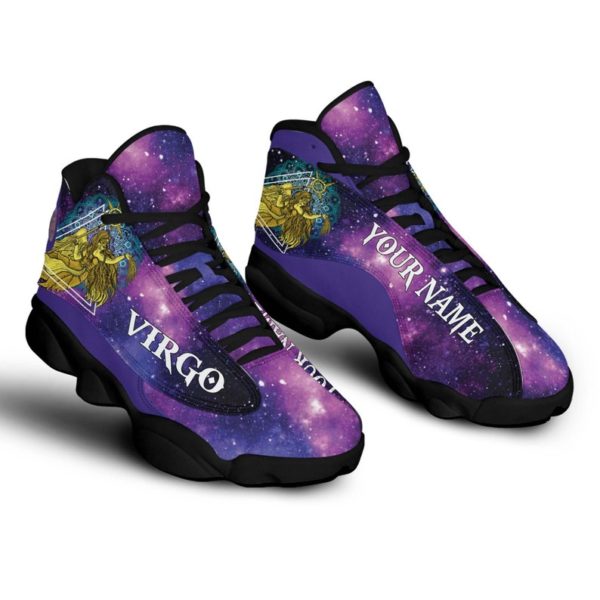 Personalized Name Virgo Zodiac Air Jordan 13 Shoes - Men's Air Jordan 13 - Black