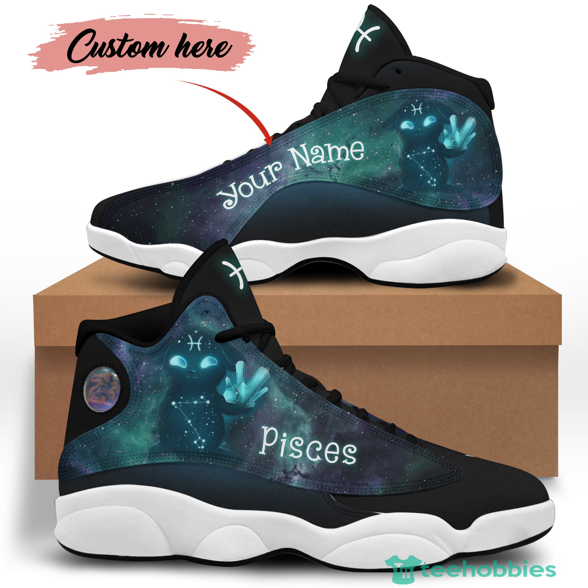 Pisces Birthday Gift Personalized Name Air Jordan 13 Shoes SKU268