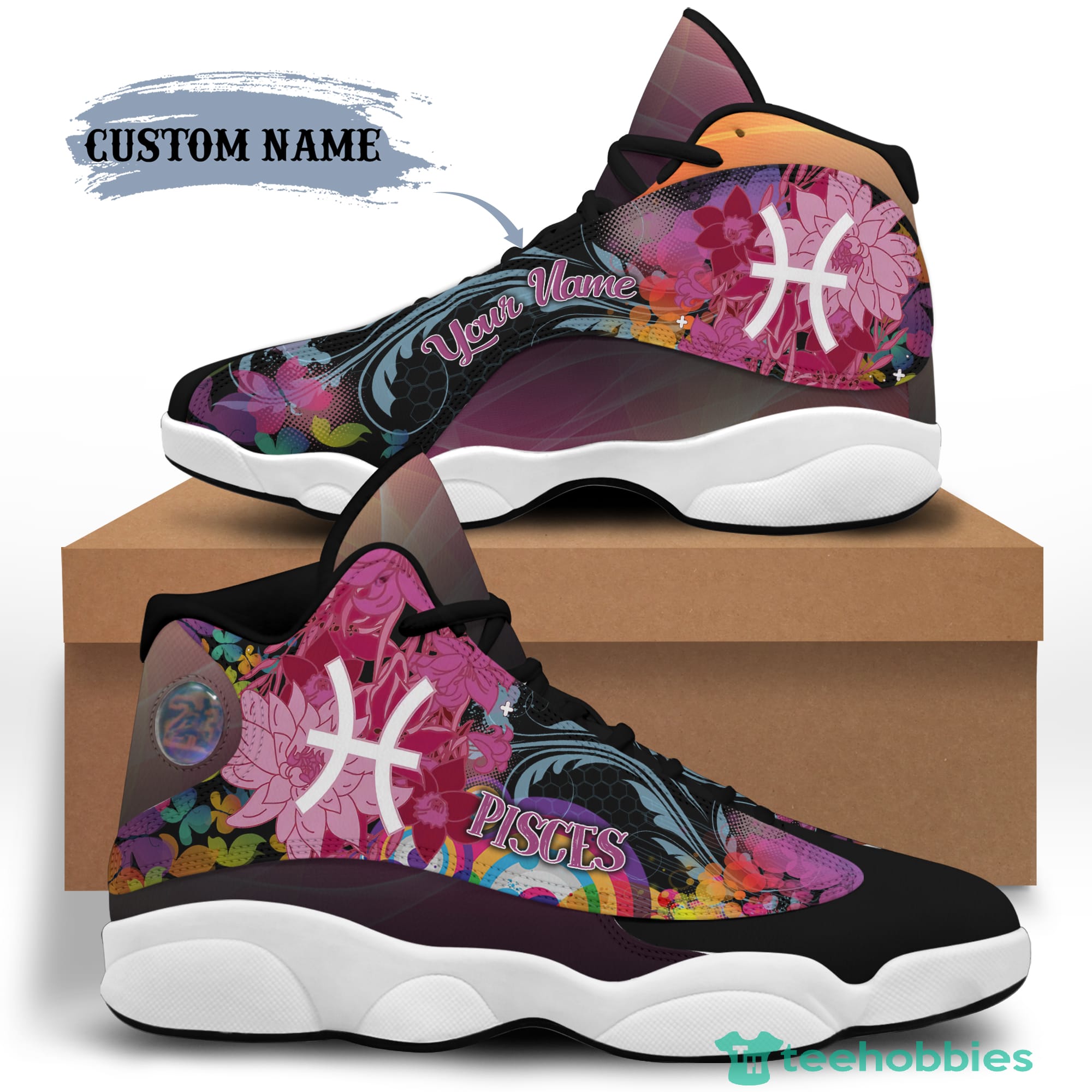 Pisces Birthday Gift Personalized Name Air Jordan 13 Shoes SKU87