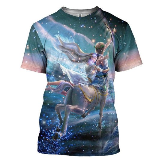 Sagittarius Birthday Gift All Over Print 3D T-Shirt Hoodie Zip Hoodie - 3D T-Shirt - Blue