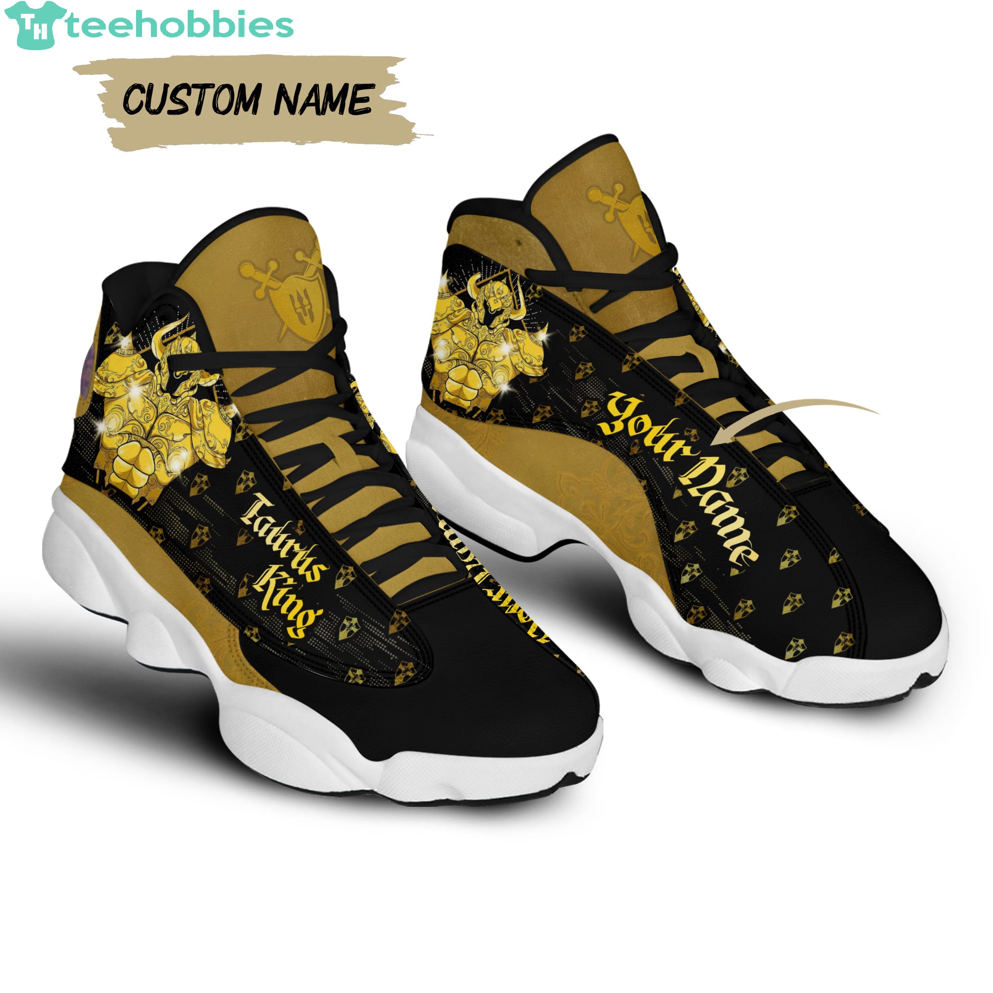 gold custom jordan 13