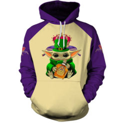 Yoda Hug Crown Royal  St Patrick's Day 3D Hoodie  Zip Hoodie - 3D Hoodie - Purple