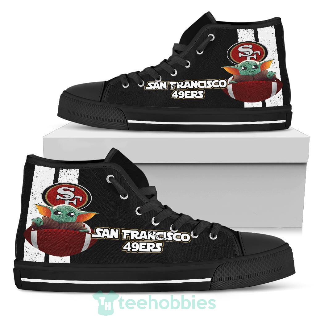 49ers  Baby Yoda High Top Shoes Fan Gift Idea Product photo 1