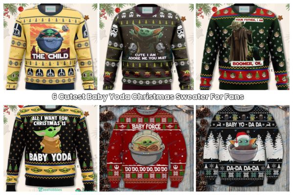 6 Cutest Baby Yoda Christmas Sweater For Fans