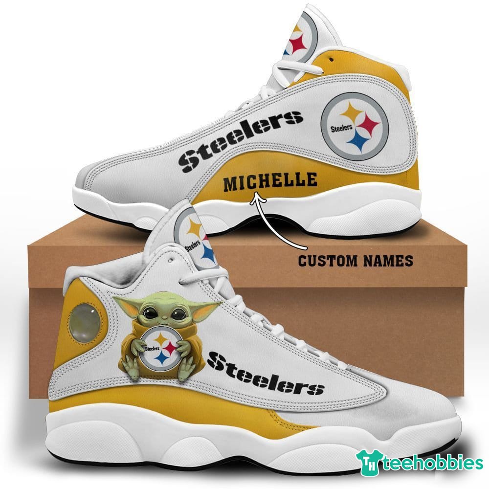 Pittsburgh Steelers Grogu Baby Yoda Custom Personalised Air Jordan 13 Shoes