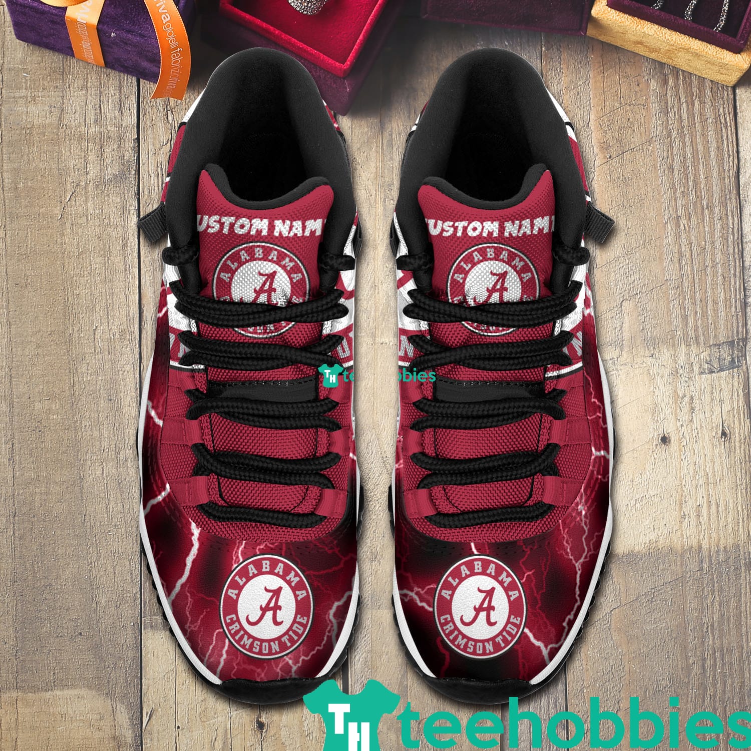 Alabama Crimson Tide Custom Name Air Jordan 11 Shoes Sneakers Mens Womens Personalized Gifts Product photo 2