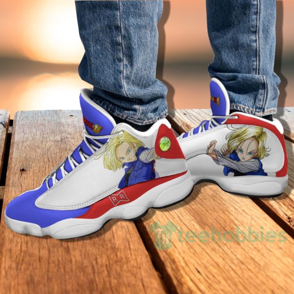 android 18 custom dragon ball anime air jordan 13 shoes 4 qquAn 600x600px Android 18 Custom Dragon Ball Anime Air Jordan 13 Shoes